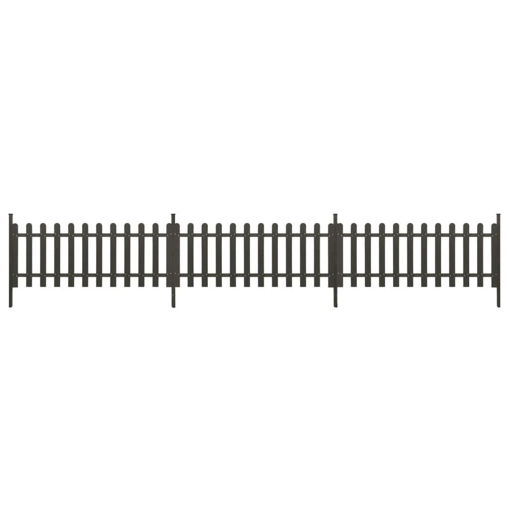 Staccionata con Montanti 3 pz in WPC 614x80 cm Grigia