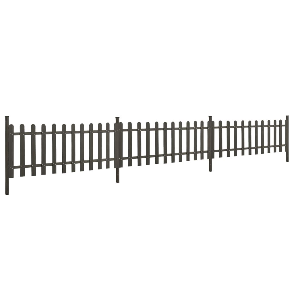 Staccionata con Montanti 3 pz in WPC 614x80 cm Grigia