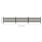Staccionata con Montanti 3 pz in WPC 614x80 cm Grigia