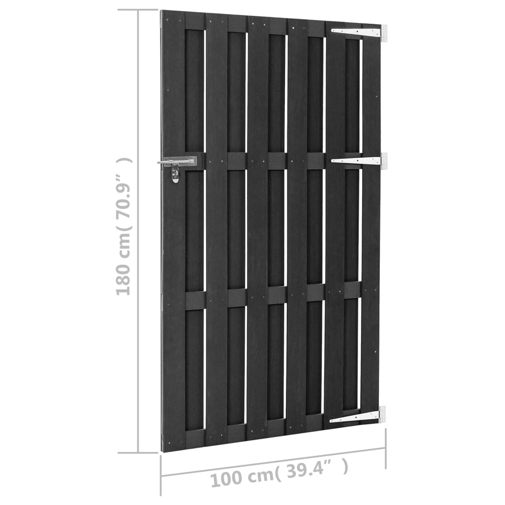 Cancello da Giardino in WPC 100x180 cm Grigio