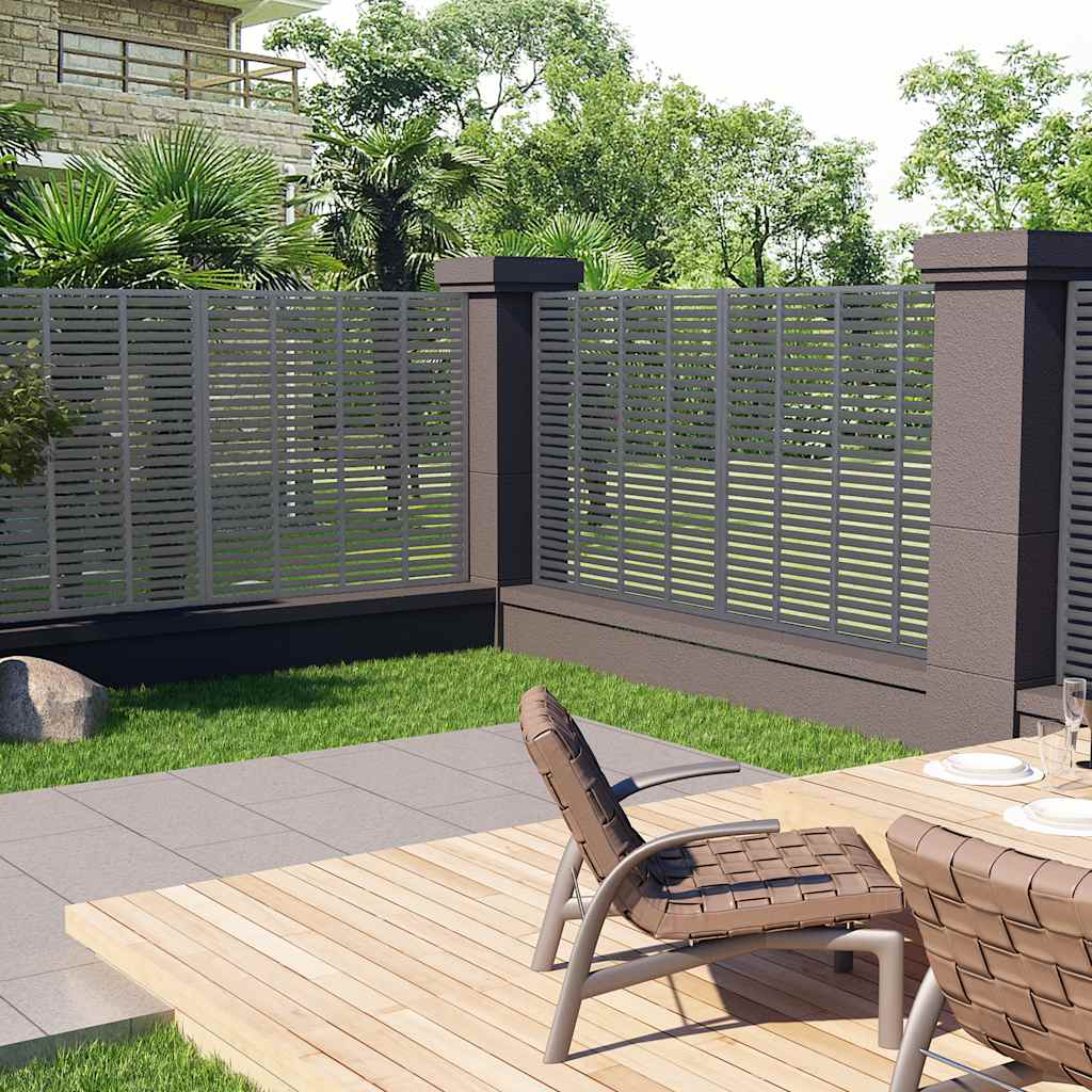 Pannello Recinzione a Persiana WPC 180x180 cm Grigio