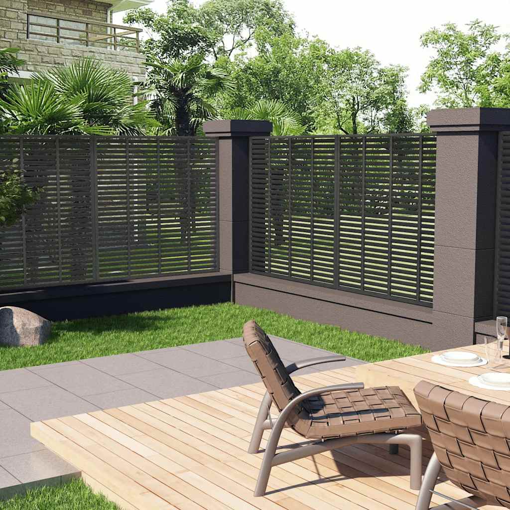 Pannello Recinzione a Persiana WPC 180x180 cm Grigio Scuro