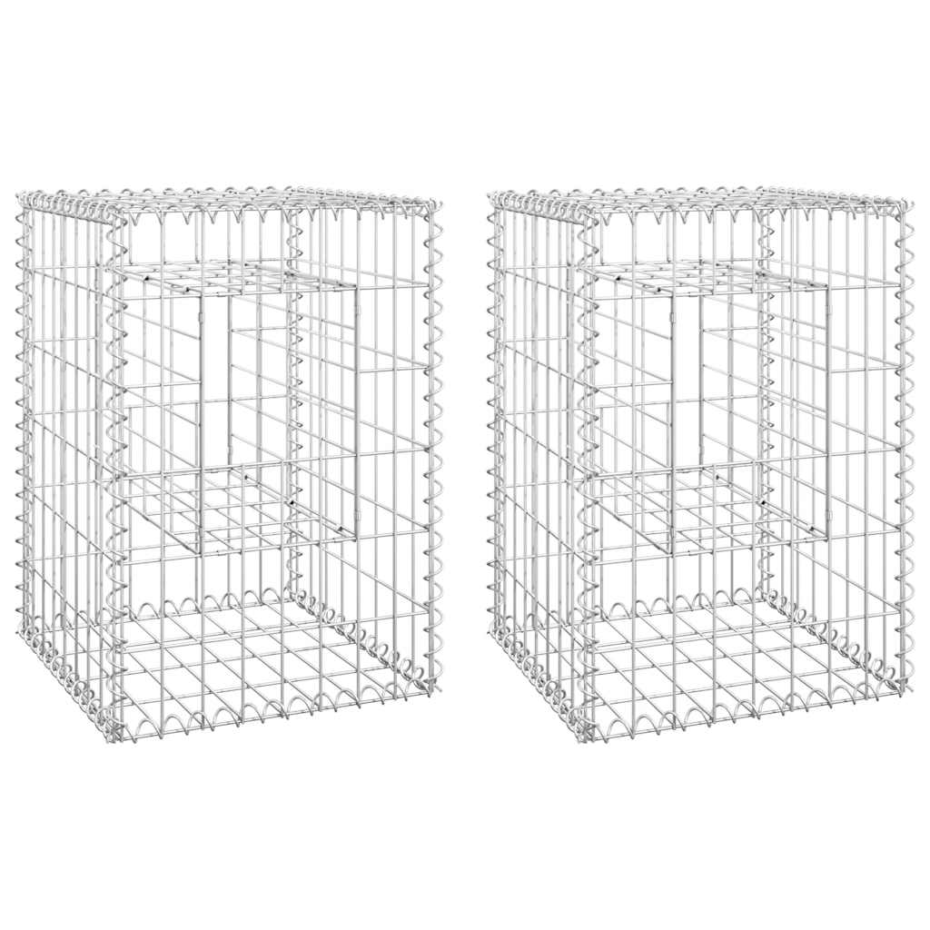 Cesti a Gabbione a Torre 2 pz 40x40x60 cm in Ferro