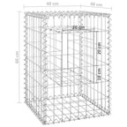 Cesti a Gabbione a Torre 2 pz 40x40x60 cm in Ferro