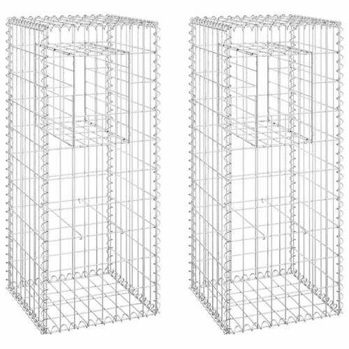 Cesti a Gabbione a Torre 2 pz 40x40x100 cm in Ferro