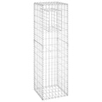 Cesto a Gabbione a Torre 40x40x140 cm in Ferro Antiruggine