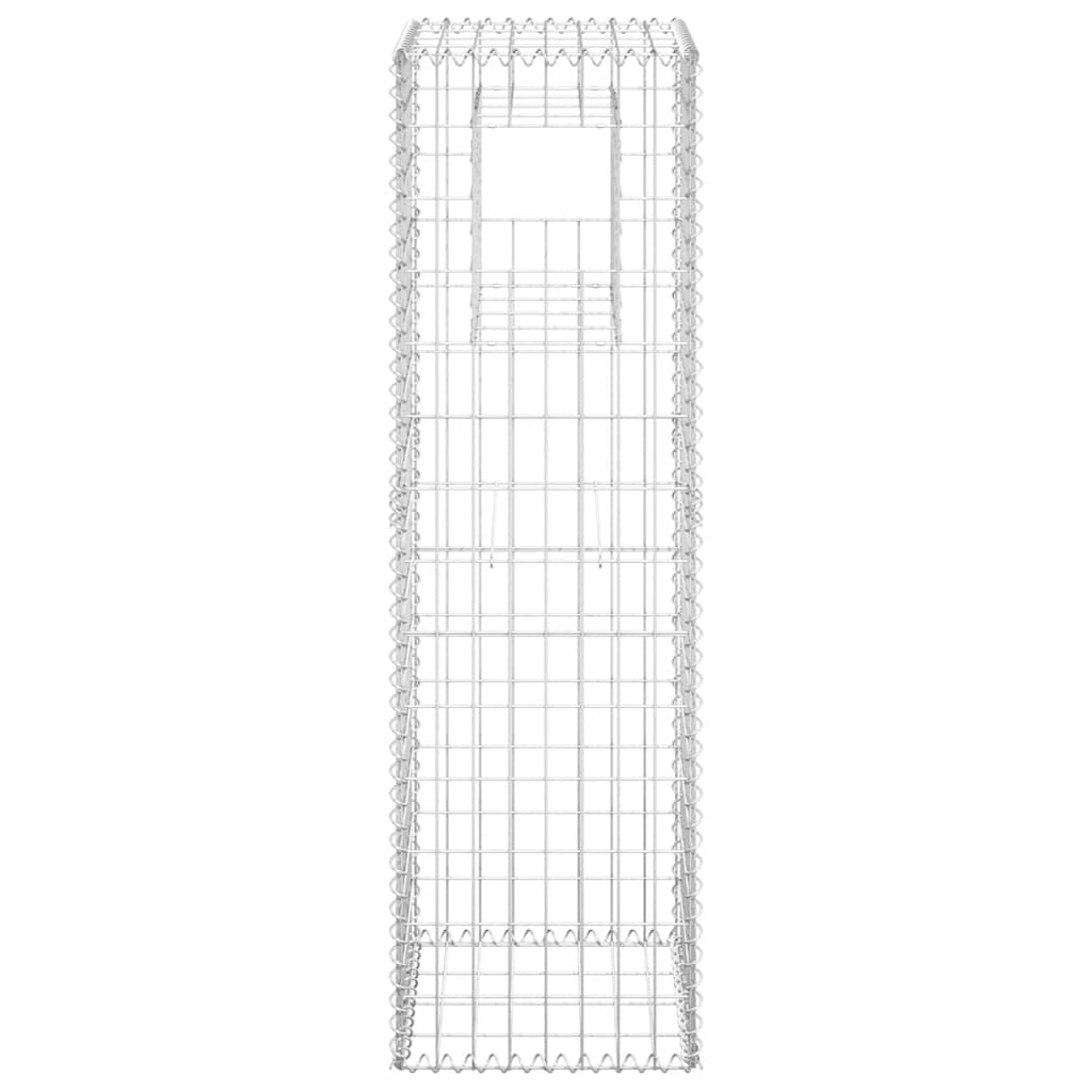 Cesto a Gabbione a Torre 40x40x140 cm in Ferro Antiruggine