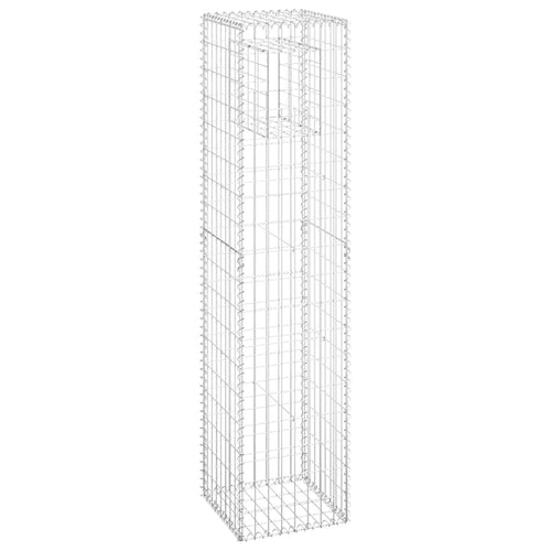 Cesto a Gabbione a Torre 40x40x180 cm in Ferro Antiruggine