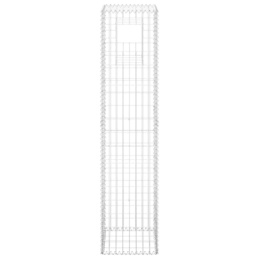 Cesto a Gabbione a Torre 40x40x180 cm in Ferro Antiruggine
