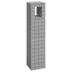 Cesto a Gabbione a Torre 40x40x180 cm in Ferro Antiruggine