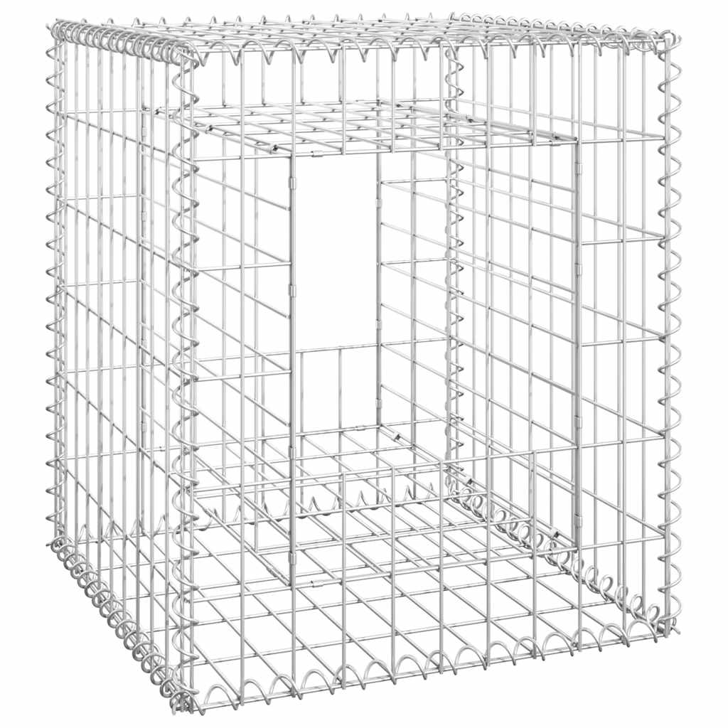 Cesto a Gabbione a Torre 50x50x60 cm in Ferro Antiruggine