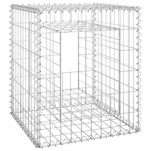 Cesto a Gabbione a Torre 50x50x60 cm in Ferro Antiruggine