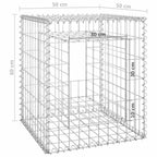 Cesto a Gabbione a Torre 50x50x60 cm in Ferro Antiruggine