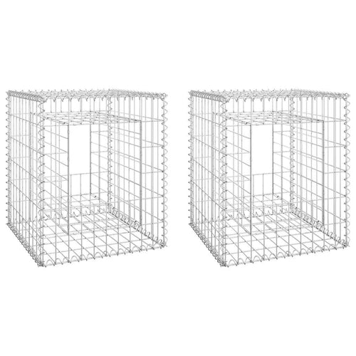 Cesti a Gabbione a Torre 2 pz 50x50x60 cm in Ferro