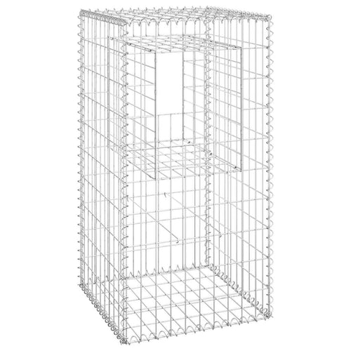 Cesto a Gabbione a Torre 50x50x100 cm in Ferro Antiruggine