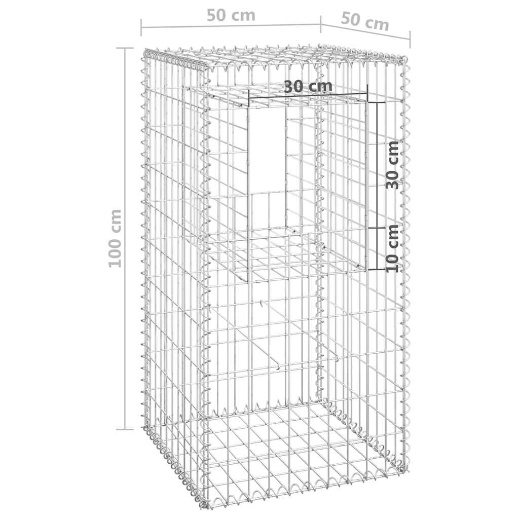 Cesti a Gabbione a Torre 2 pz 50x50x100 cm in Ferro