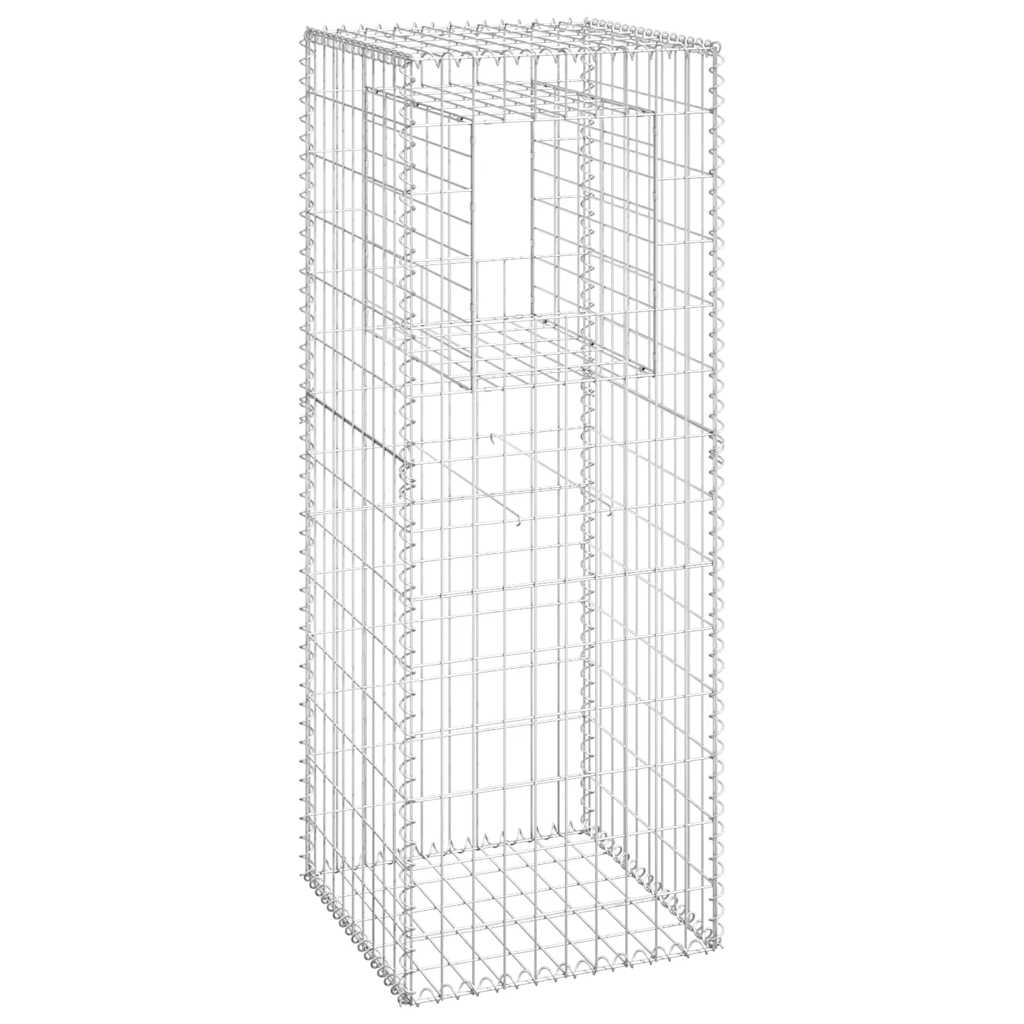 Cesto a Gabbione a Torre 50x50x140 cm in Ferro