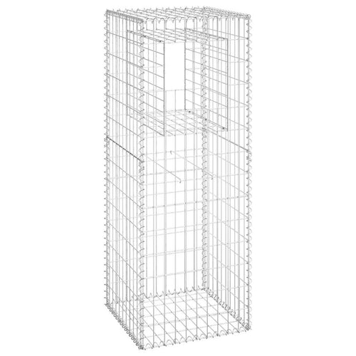 Cesto a Gabbione a Torre 50x50x140 cm in Ferro