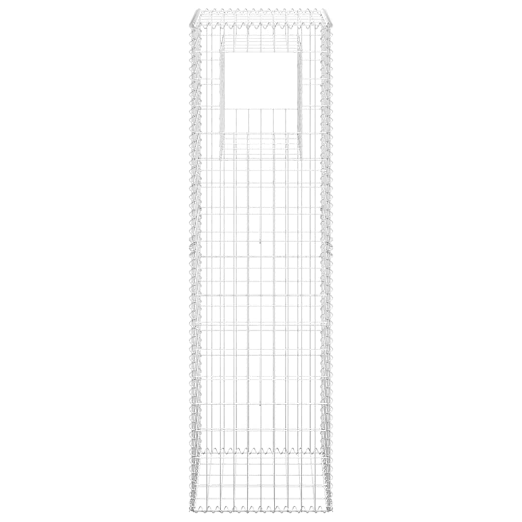 Cesto a Gabbione a Torre 50x50x180 cm in Ferro Antiruggine