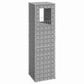Cesto a Gabbione a Torre 50x50x180 cm in Ferro Antiruggine