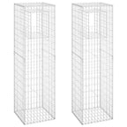 Cesti a Gabbione a Torre 2 pz 50x50x180 cm in Ferro