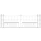 Cesto Gabbione a U con 3 Pali in Ferro 260x20x100 cm