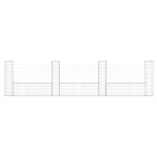 Cesto Gabbione a U con 4 Pali in Ferro 380x20x100 cm