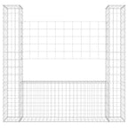 Gabbione a U con 2 Pali in Ferro 140x20x150 cm