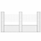 Cesto Gabbione a U con 3 Pali in Ferro 260x20x150 cm