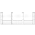 Cesto Gabbione a U con 4 Pali in Ferro 380x20x150 cm