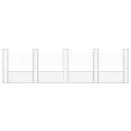 Cesto Gabbione a U con 5 Pali in Ferro 500x20x150 cm