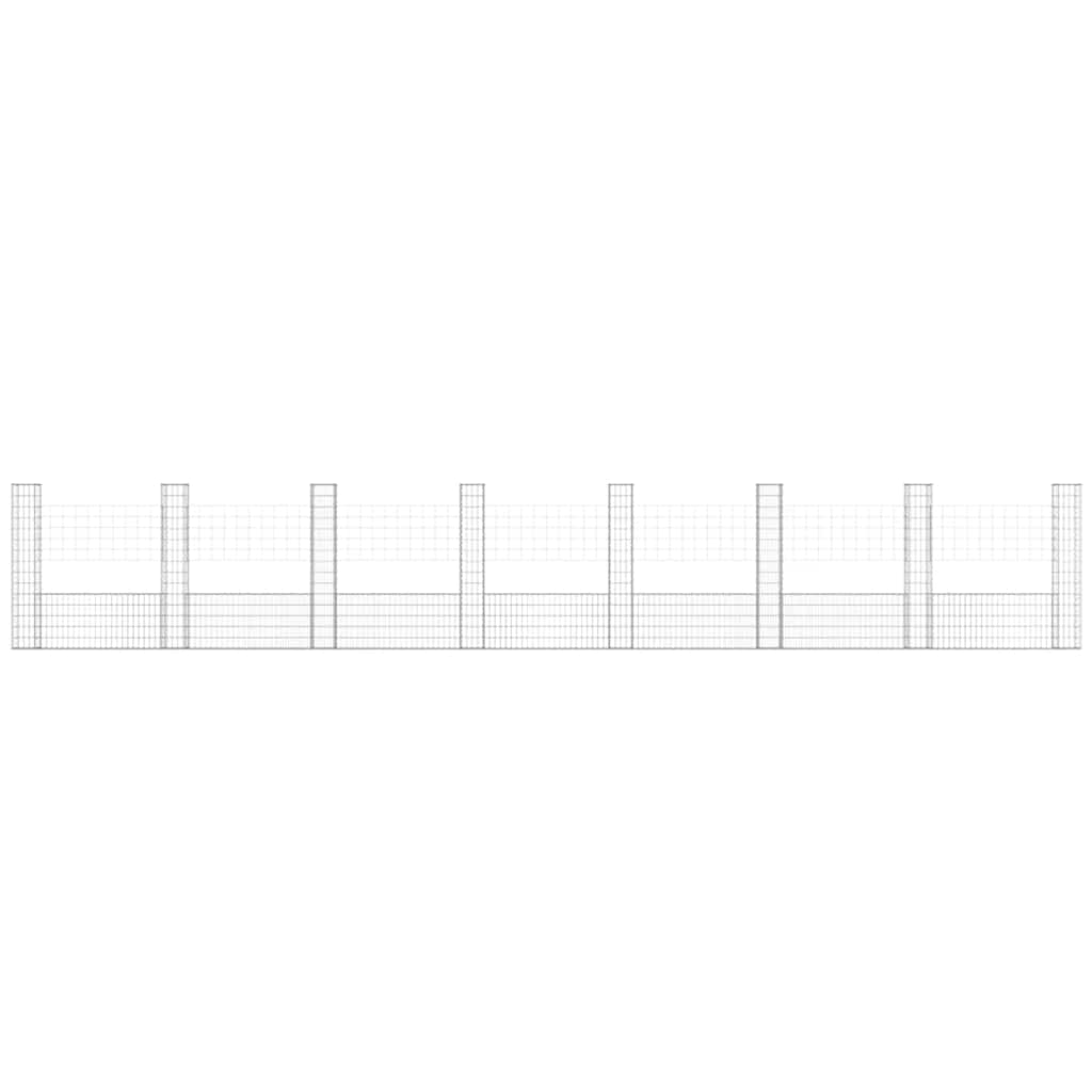 Gabbione a U con 8 Pali in Ferro 860x20x150 cm