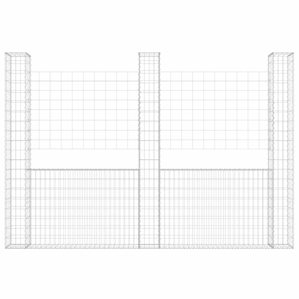 Gabbione a U con 3 Pali in Ferro 260x20x200 cm
