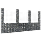 Gabbione a U con 4 Pali in Ferro 380x20x200 cm