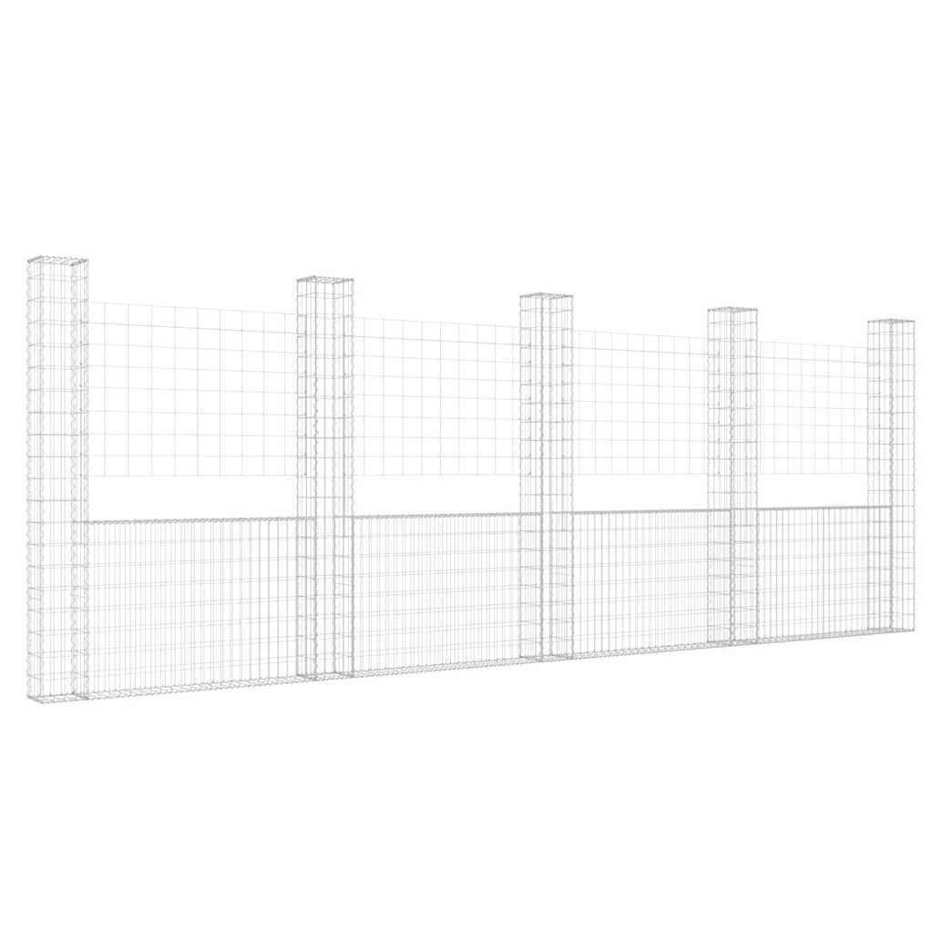 Gabbione a U con 5 Pali in Ferro 500x20x200 cm