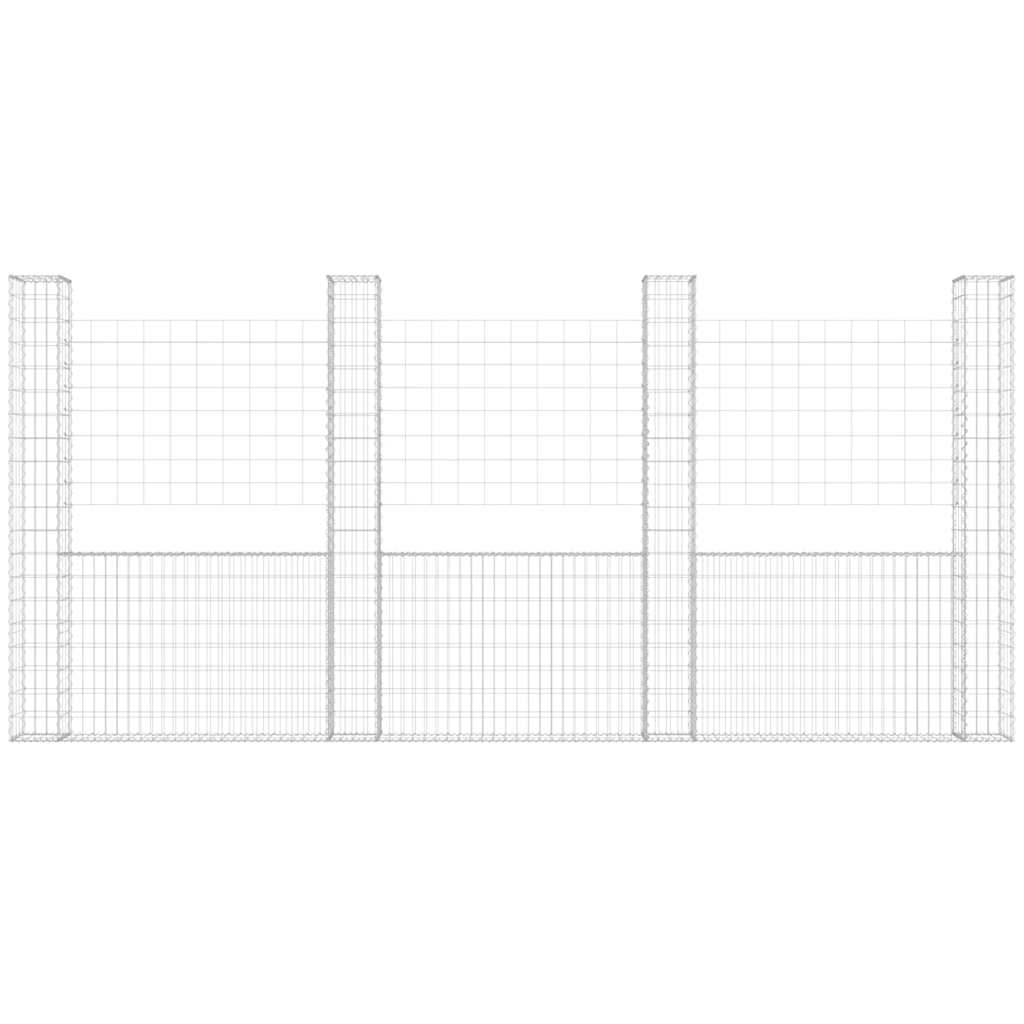 Gabbione a U con 5 Pali in Ferro 500x20x200 cm