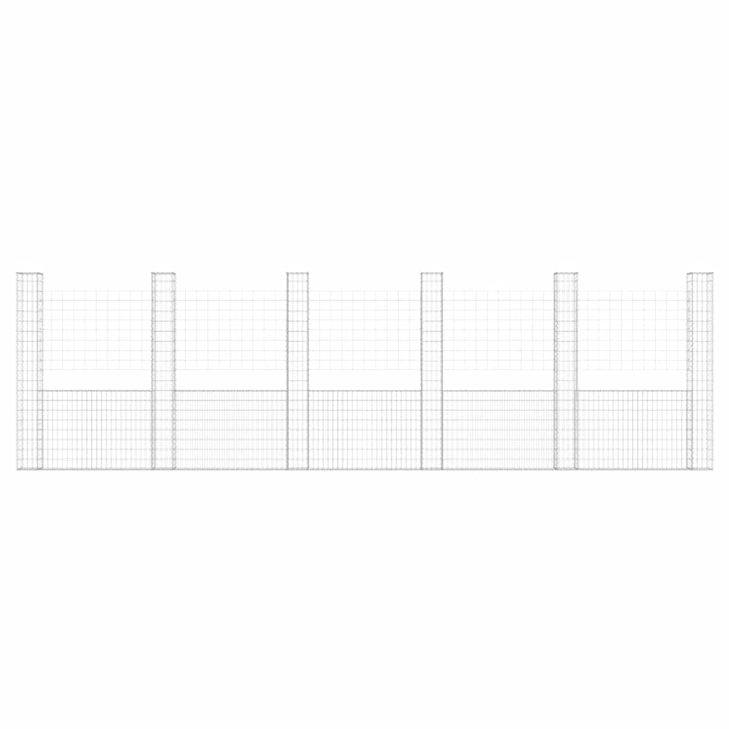 Gabbione a U con 6 Pali in Ferro 620x20x200 cm