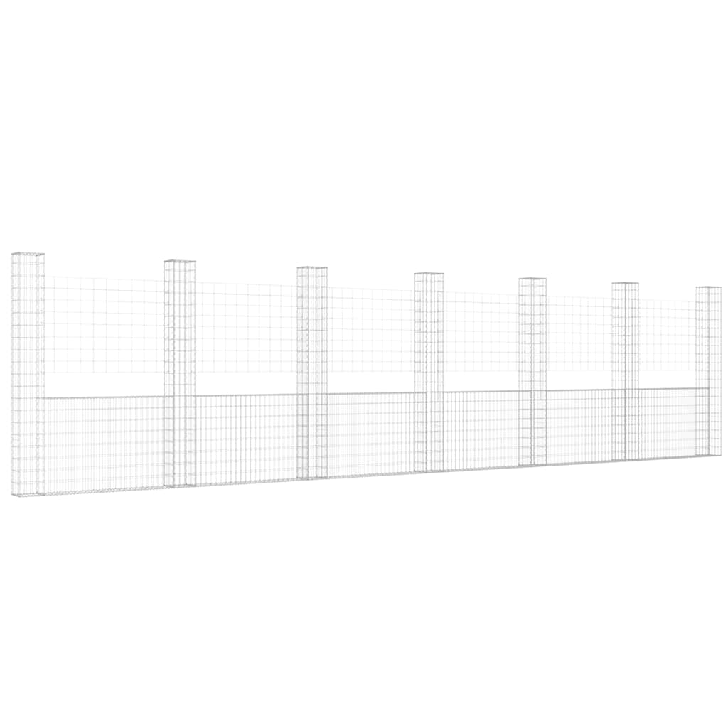 Gabbione a U in Ferro con 7 Pali 740x20x200 cm
