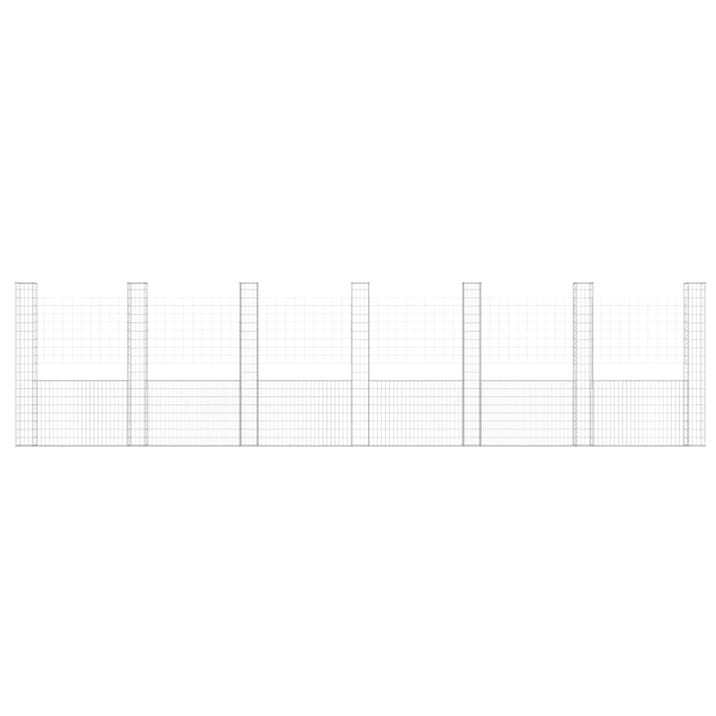 Gabbione a U in Ferro con 7 Pali 740x20x200 cm