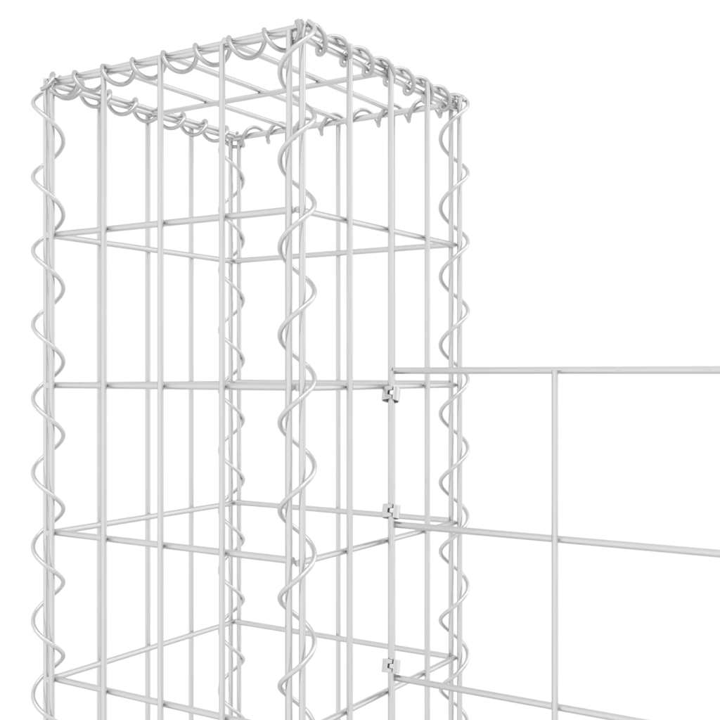 Gabbione a U in Ferro con 7 Pali 740x20x200 cm