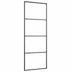 Porta Scorrevole Vetro Smerigliato ESG Alluminio 76x205 cm Nera