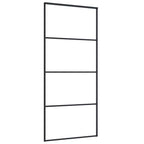 Porta Scorrevole Vetro Smerigliato ESG Alluminio 90x205 cm Nera
