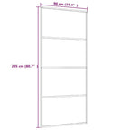 Porta Scorrevole Vetro Smerigliato ESG Alluminio 90x205 cm Nera