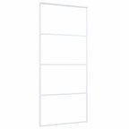 Porta Scorrevole in Vetro ESG e Alluminio 90x205cm Bianca