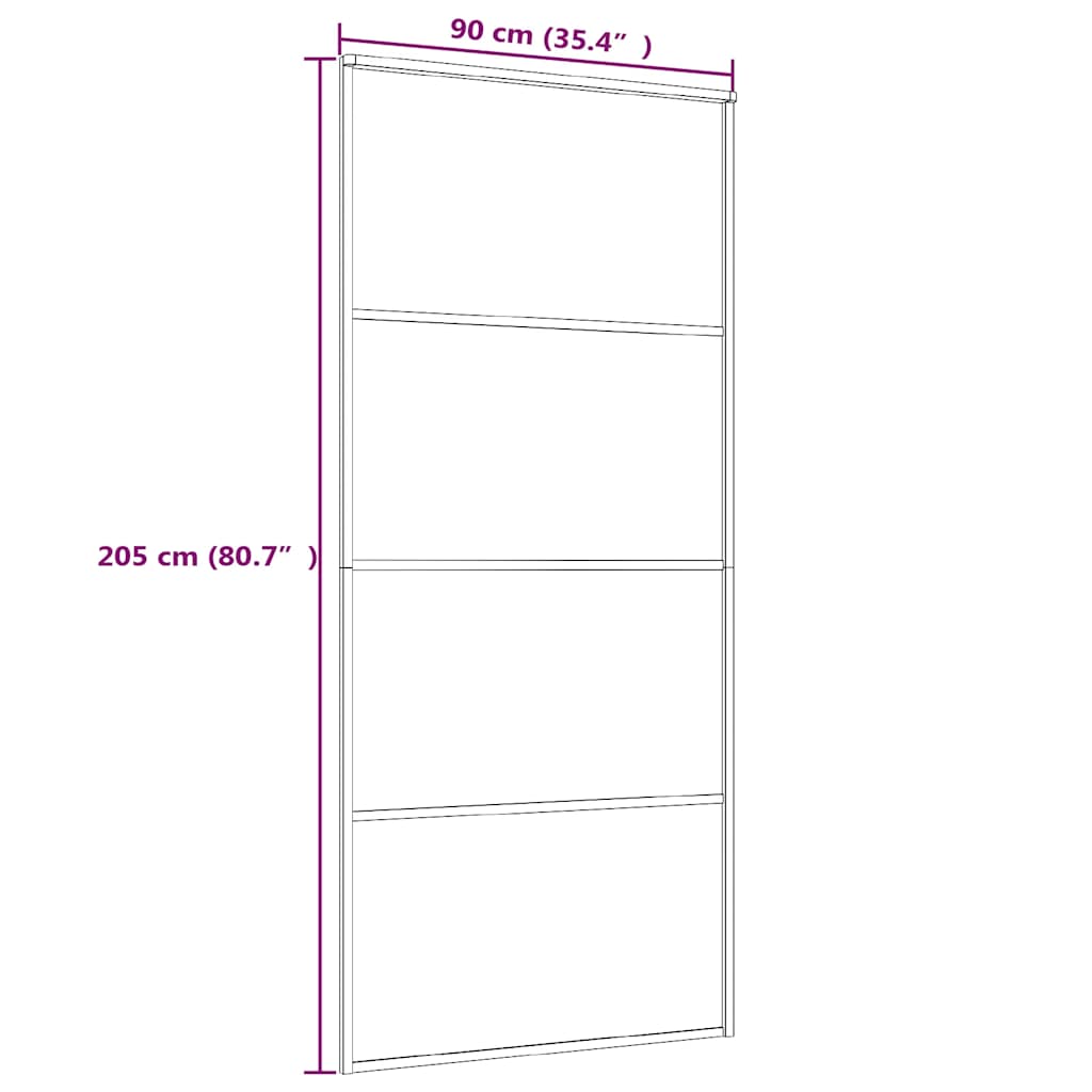 Porta Scorrevole in Vetro ESG e Alluminio 90x205cm Bianca