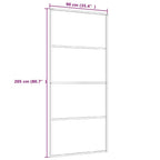 Porta Scorrevole in Vetro ESG e Alluminio 90x205cm Bianca