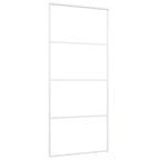 Porta Scorrevole in Vetro ESG e Alluminio 90x205 cm Bianca