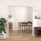 Porta Scorrevole in Vetro ESG e Alluminio 90x205 cm Bianca