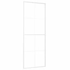 Porta Scorrevole in Vetro ESG e Alluminio 76x205 cm Bianca