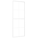 Porta Scorrevole in Vetro ESG e Alluminio 76x205 cm Bianca